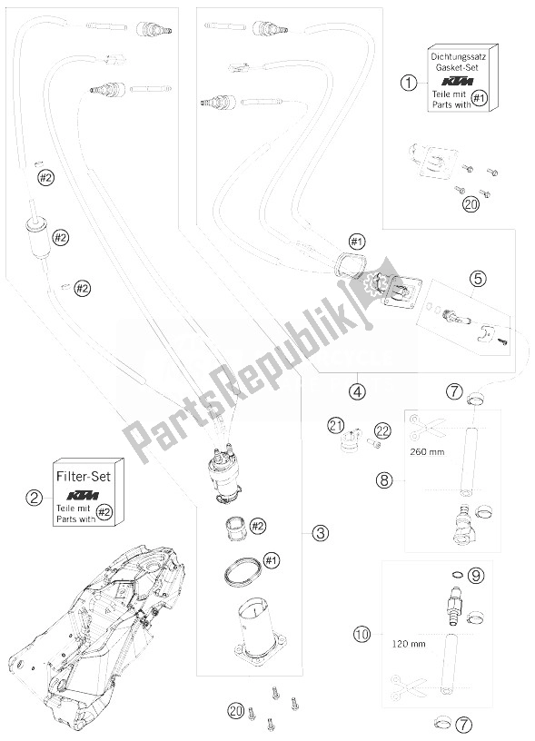 Tutte le parti per il Pompa Di Benzina del KTM 690 SMC USA 2010