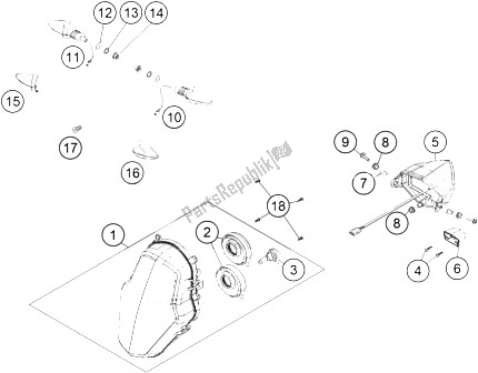 All parts for the Lighting System of the KTM 1190 Adventure R ABS USA 2016