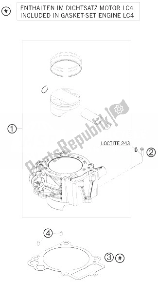 Tutte le parti per il Cilindro del KTM 690 Enduro R Europe 2010