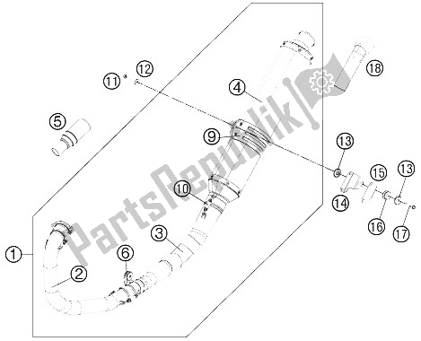 All parts for the Exhaust System of the KTM 450 Rally Factory Replica Europe 2011