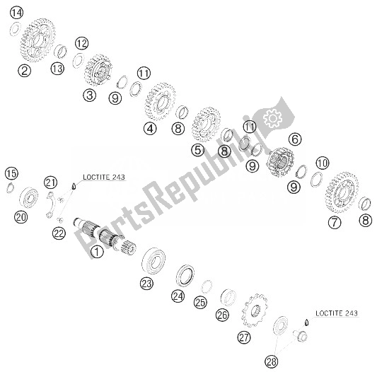 Tutte le parti per il Trasmissione Ii - Contralbero del KTM 450 EXC USA 2010
