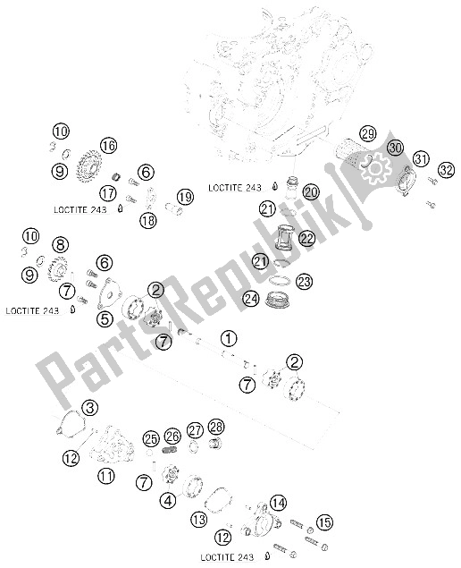 Tutte le parti per il Sistema Di Lubrificazione del KTM 450 XC F USA 2008