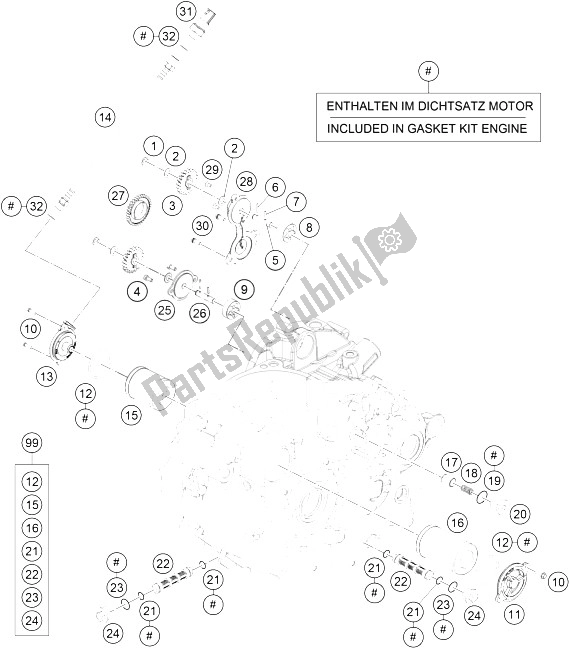 Tutte le parti per il Sistema Di Lubrificazione del KTM 690 Duke Orange ABS Australia 2016