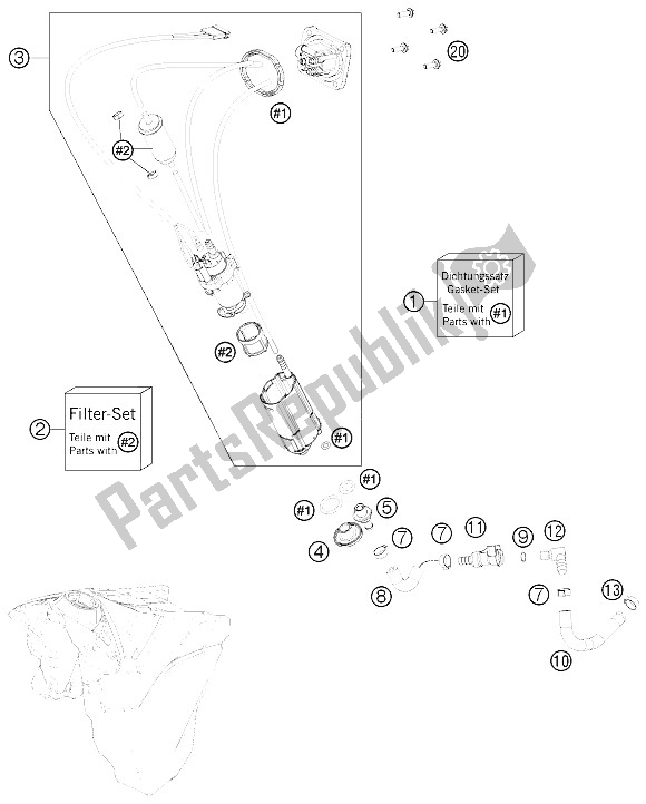 Wszystkie części do Pompa Paliwowa KTM 450 XC W USA 2012