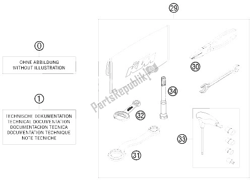 Alle onderdelen voor de Accessoireset van de KTM 450 SX ATV Europe 2009