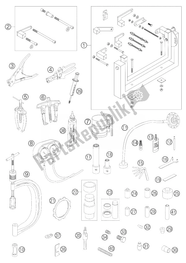 Alle onderdelen voor de Motor Voor Speciaal Gereedschap Lc8 van de KTM 1190 RC 8 Europe 2007