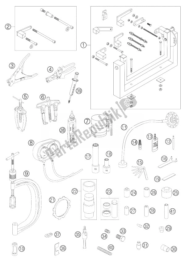 Alle onderdelen voor de Motor Voor Speciaal Gereedschap Lc8 van de KTM 1300 RC 8 Europe 2007