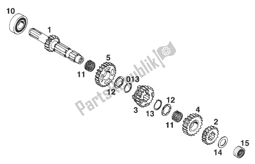 All parts for the Gearbox I 250/300/380 '98 of the KTM 380 EXC 12 LT USA 1998