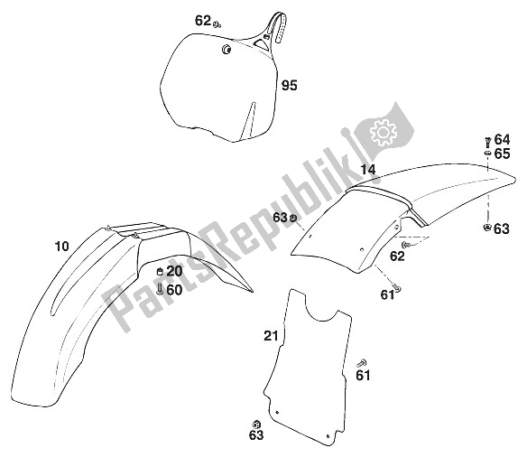 All parts for the Fenders 550 Mxc '96 of the KTM 550 MXC M ö USA 1996