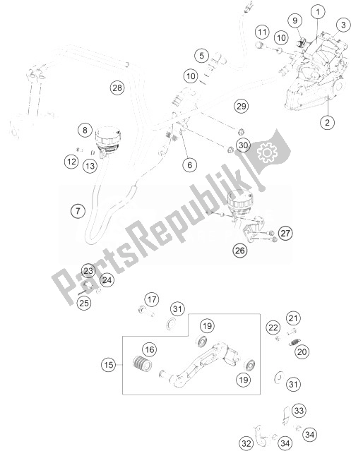 Wszystkie części do Uk? Ad Hamulcowy Ty? KTM 390 Duke Black ABS BAJ DIR 14 Asia 2014