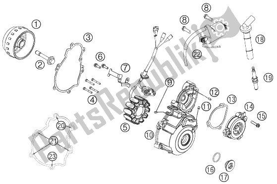All parts for the Ignition System of the KTM 250 SX F Europe 2013
