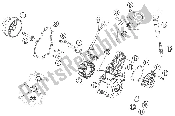 Tutte le parti per il Sistema Di Accensione del KTM 250 SX F USA 2013