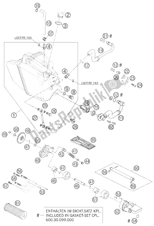 Todas las partes para Sistema De Lubricación de KTM 950 Supermoto Orange Europe 2005