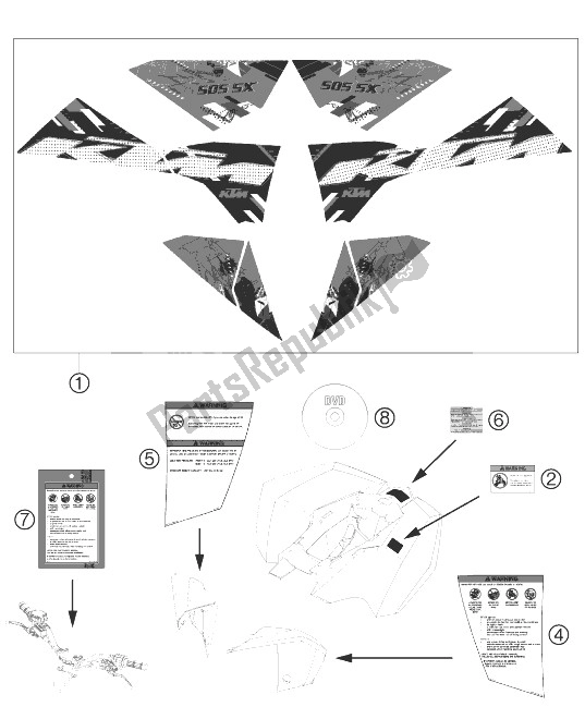 Wszystkie części do Kalkomania KTM 505 SX ATV Europe 2010
