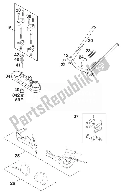 Tutte le parti per il Accessori 400/540 Sxc, 620 Sx del KTM 400 SX C 99 Australia 1999