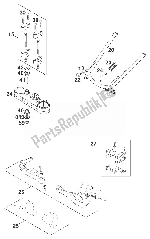 Tutte le parti per il Accessori 400/540 Sxc, 620 Sx del KTM 540 SXC 99 Australia 1999