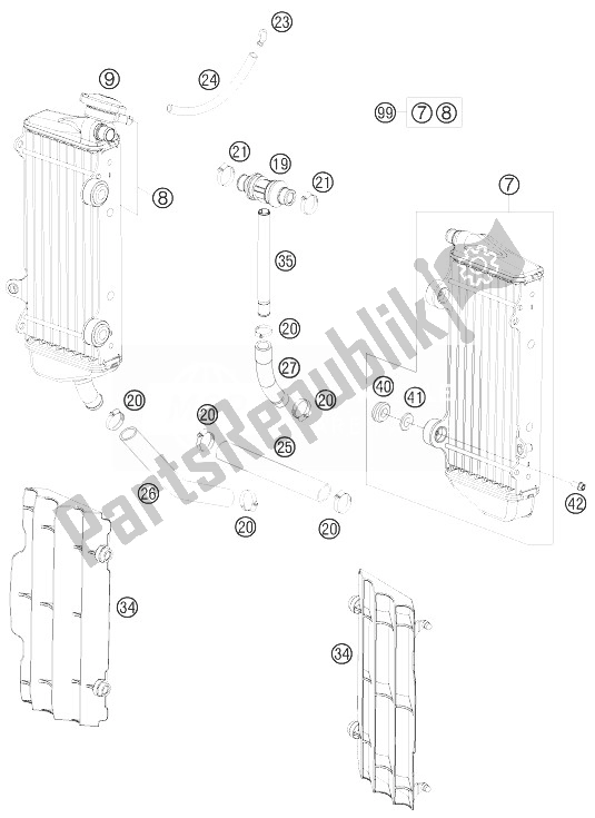 Todas las partes para Sistema De Refrigeración de KTM 150 XC USA 2010