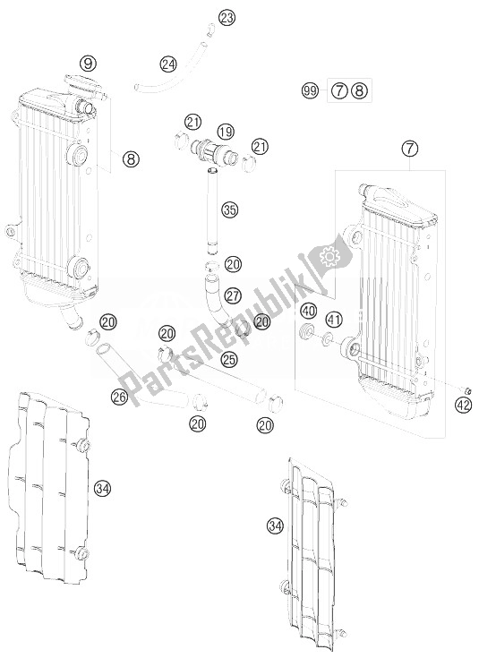 Todas las partes para Sistema De Refrigeración de KTM 300 XC USA 2010