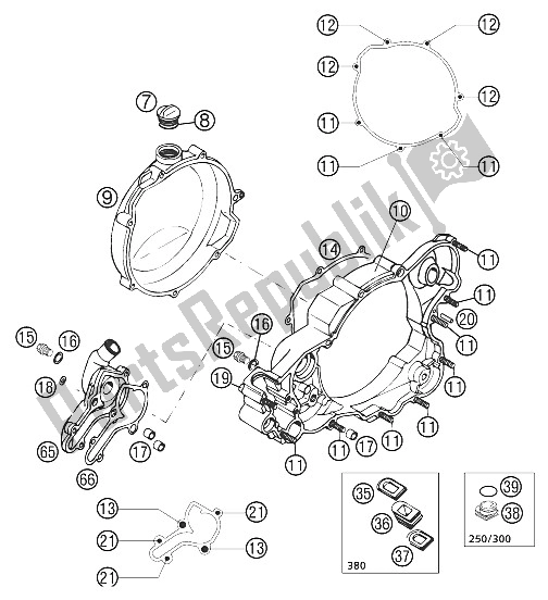 Todas las partes para Tapa De Embrague 250/300/380 de KTM 250 EXC SIX Days Europe 2002