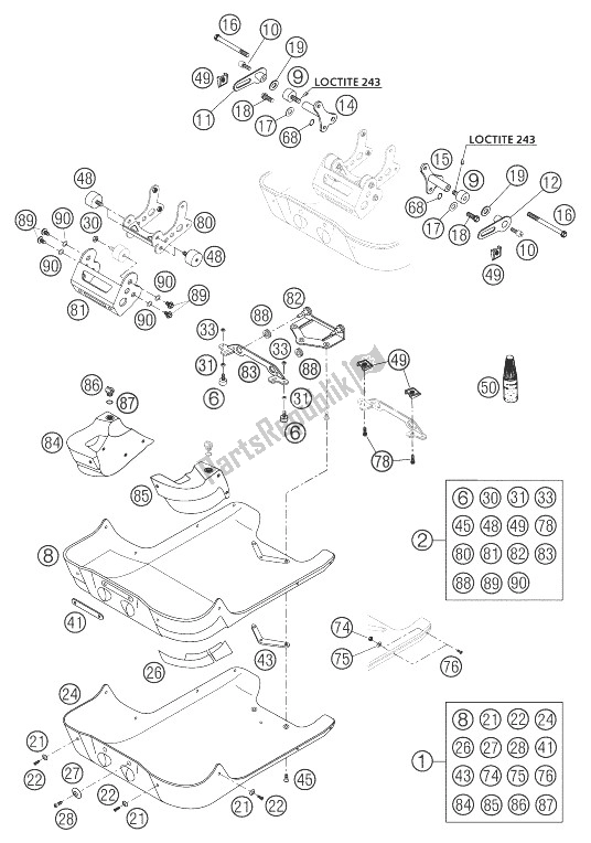 All parts for the Engine Protection 660 Rallye of the KTM 660 Rallye Factory Repl Europe 2003