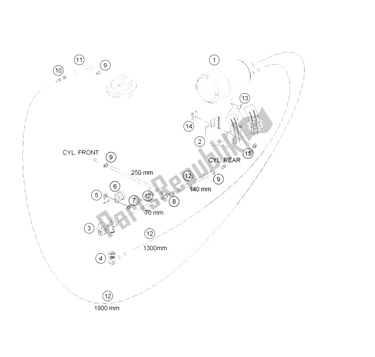 Wszystkie części do Kanister Wyparny KTM 1190 Adventure ABS OR CKD 15 Brazil 2015