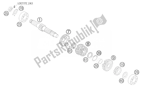 Todas las partes para Transmisión I de KTM 105 SX USA 2007