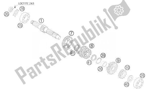 Todas las partes para Transmisión I de KTM 85 SX 17 14 Europe 2007