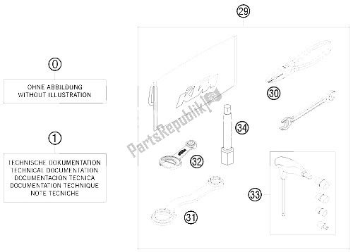 All parts for the Accessories Kit of the KTM 250 EXC F Australia 2009