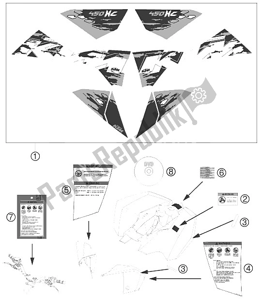 All parts for the Decal of the KTM 450 XC ATV Europe 2009