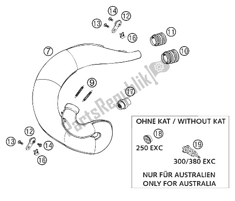 All parts for the Exhaust 250-380 2001 of the KTM 250 MXC USA 2001