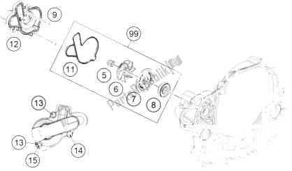 Tutte le parti per il Pompa Dell'acqua del KTM 450 SX F Factory Edition USA 2014