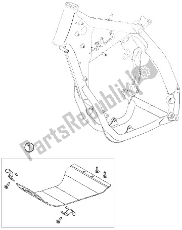 All parts for the Engine Guard of the KTM 250 SX F USA 2009