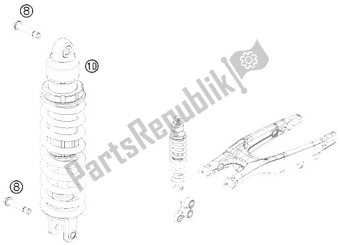 All parts for the Shock Absorber of the KTM 250 SX Europe 2012