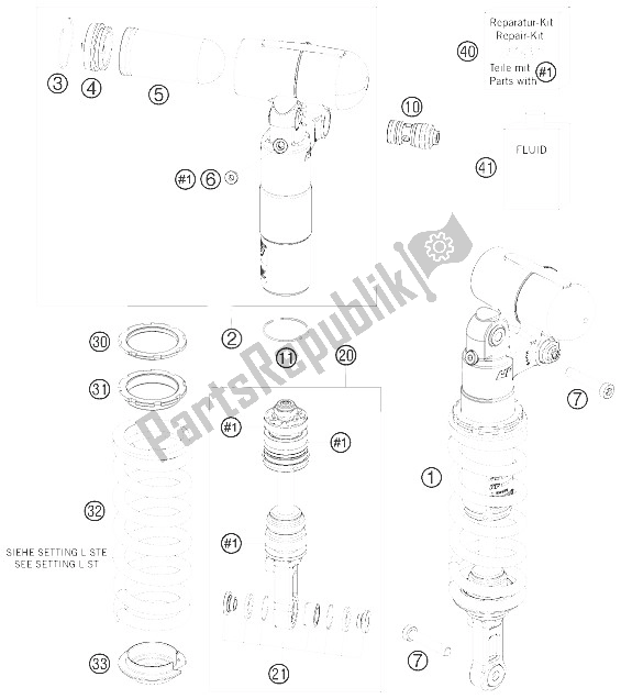 Toutes les pièces pour le Monoshock du KTM 690 Enduro 08 Australia United Kingdom 2008