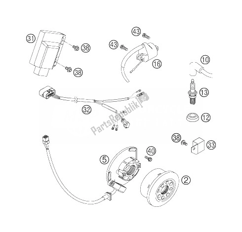 All parts for the Ignition System of the KTM 250 XC W USA 2007