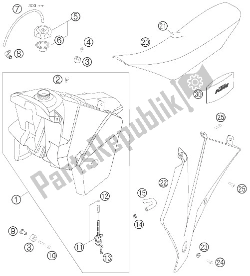 All parts for the Tank, Seat, Cover of the KTM 400 EXC Racing Europe 2006