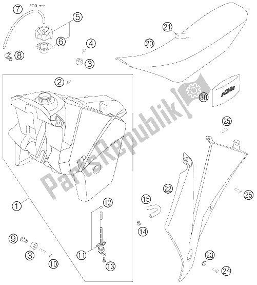 All parts for the Tank, Seat, Cover of the KTM 450 EXC Racing Europe 2006