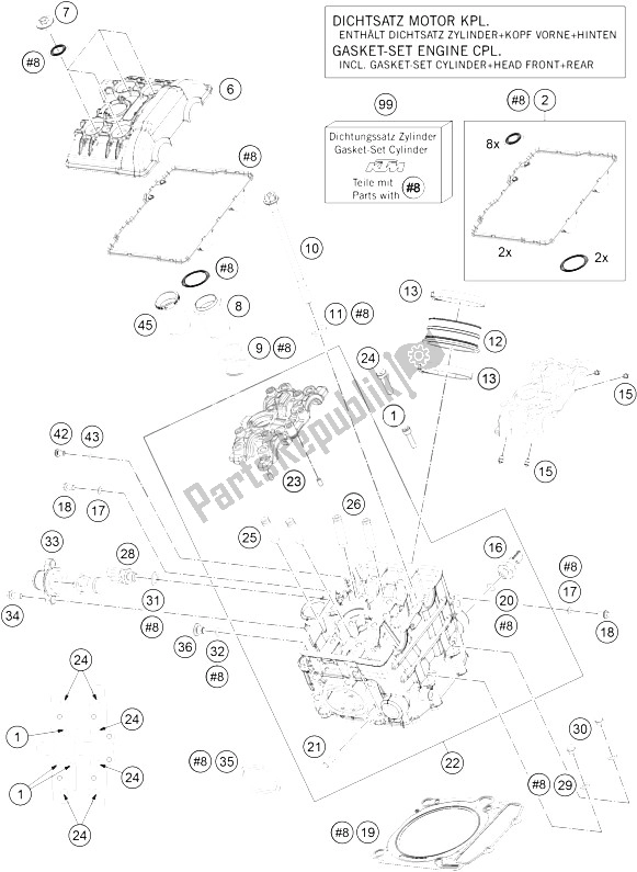 Toutes les pièces pour le Culasse Avant du KTM 1050 Adventure ABS Europe 2015