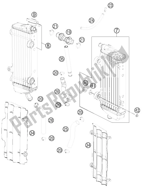 Todas las partes para Sistema De Refrigeración de KTM 250 SX F Europe 2011