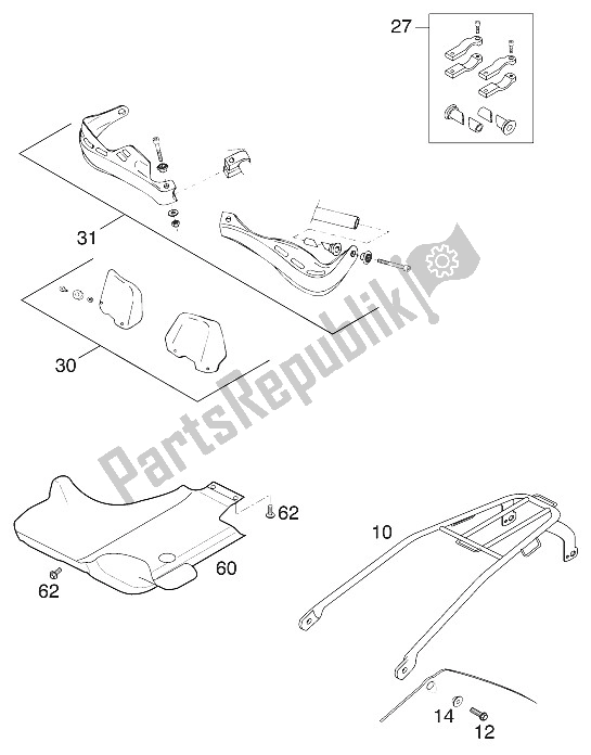 Todas las partes para Accesorios De Carreras 2001 de KTM 400 EXC Racing Australia 2001