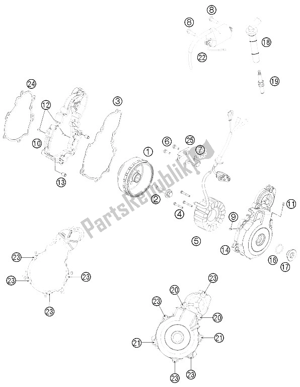 Todas las partes para Sistema De Encendido de KTM 350 XCF W SIX Days USA 2016