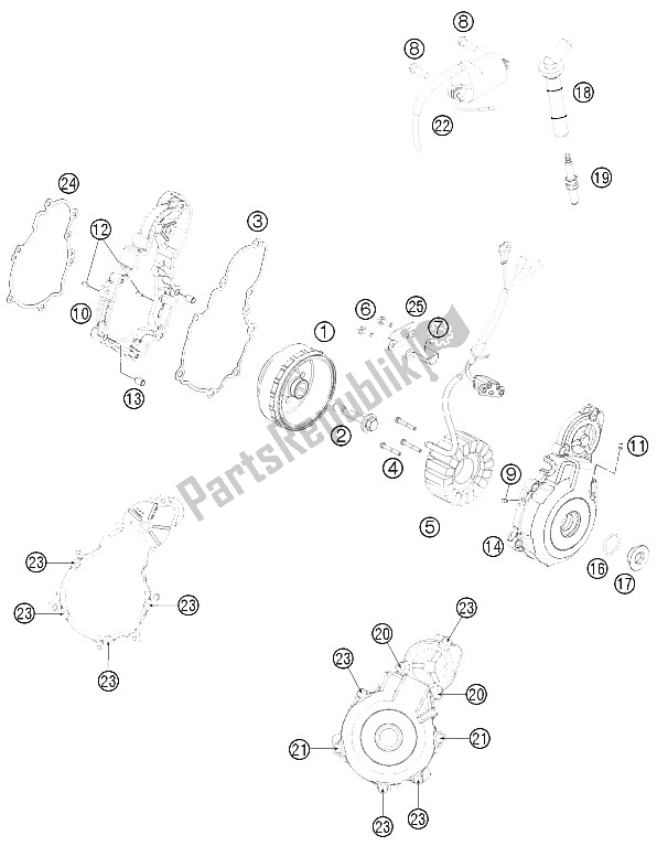 Todas las partes para Sistema De Encendido de KTM Freeride 350 Europe 2015