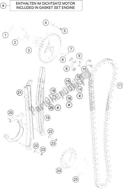All parts for the Timing Drive of the KTM 690 Enduro R ABS Australia 2015
