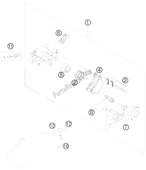 Todas las partes para Pinza De Freno Trasera de KTM 250 SXS F Europe 2008