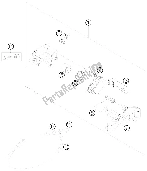 All parts for the Brake Caliper Rear of the KTM 300 EXC E Europe 2008