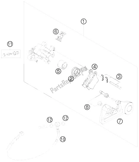 Wszystkie części do Zacisk Hamulca Tylnego KTM 450 EXC R Europe 1 2008