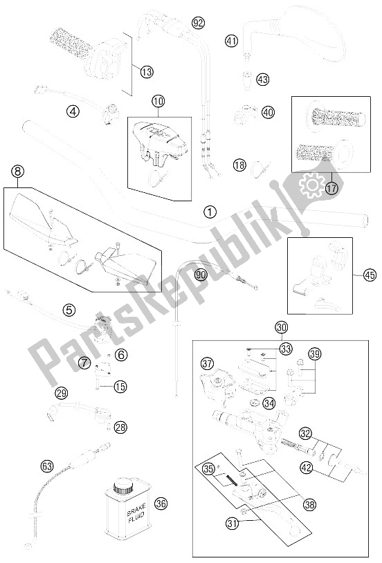 All parts for the Handlebar, Controls of the KTM 400 EXC Factory Edit Europe 2011