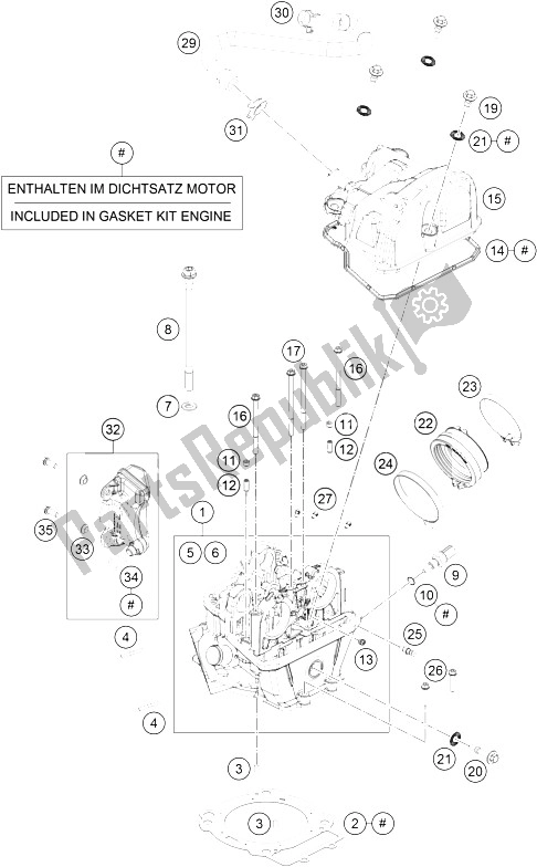 Wszystkie części do G? Owica Cylindra KTM 690 Duke Orange ABS Europe 2016