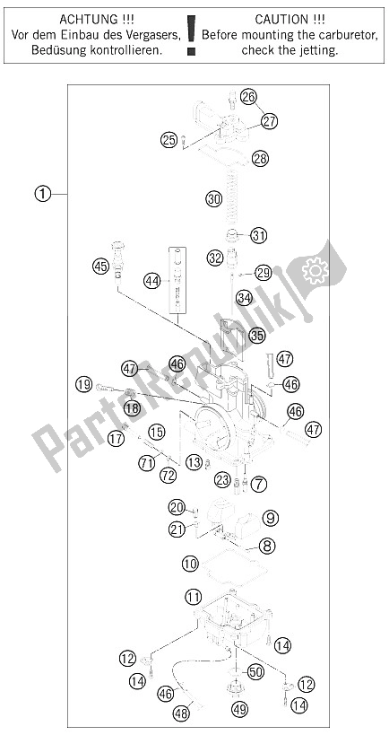 Todas las partes para Carburador de KTM 125 EXC Europe 2012
