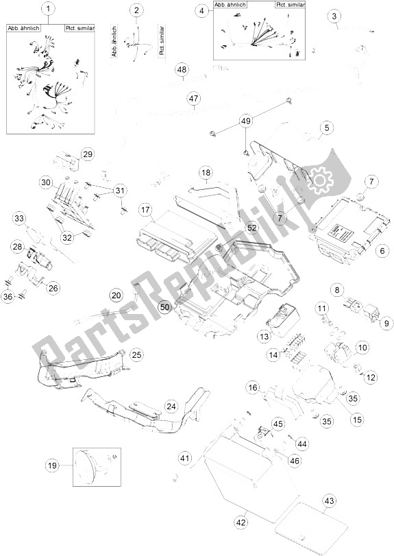 All parts for the Wiring Harness of the KTM 1290 Superduke R Orange ABS 15 France 2015